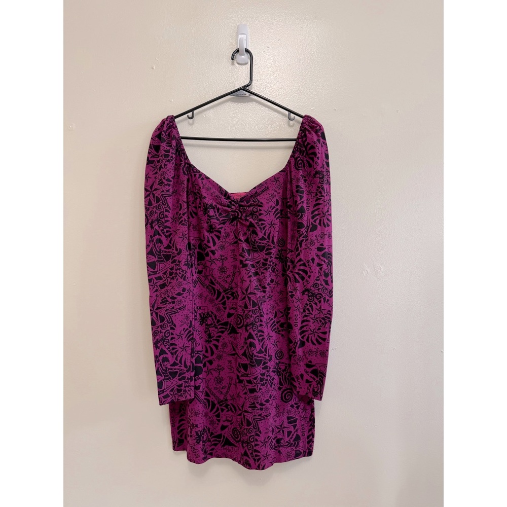 Vintage Y2K Betsey Johnson Tattoo Long Sleeve Dress